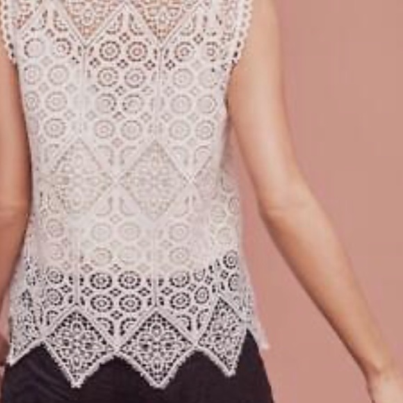 Anthropologie Tops - Deletta chocolate lace Blouse